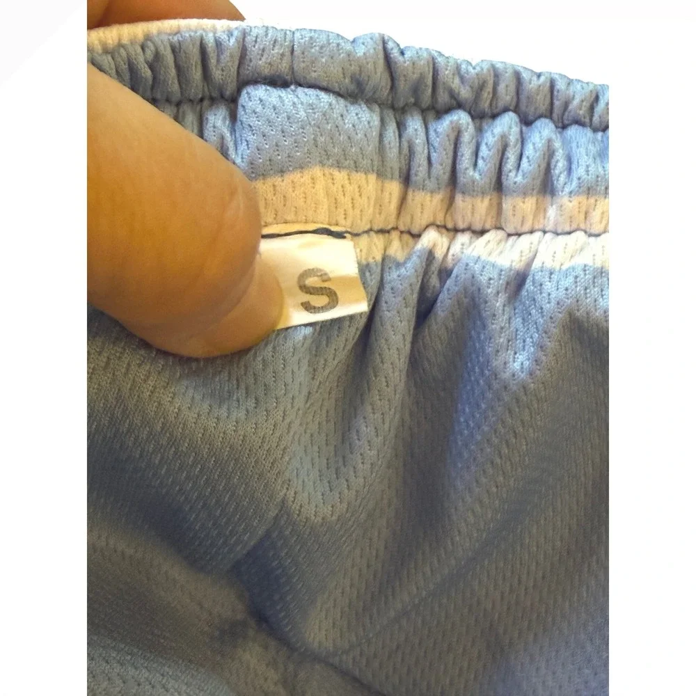Nike vtg John Wall JW? UNC? Reversible Basketball Shorts White Light Blue‎ Stars